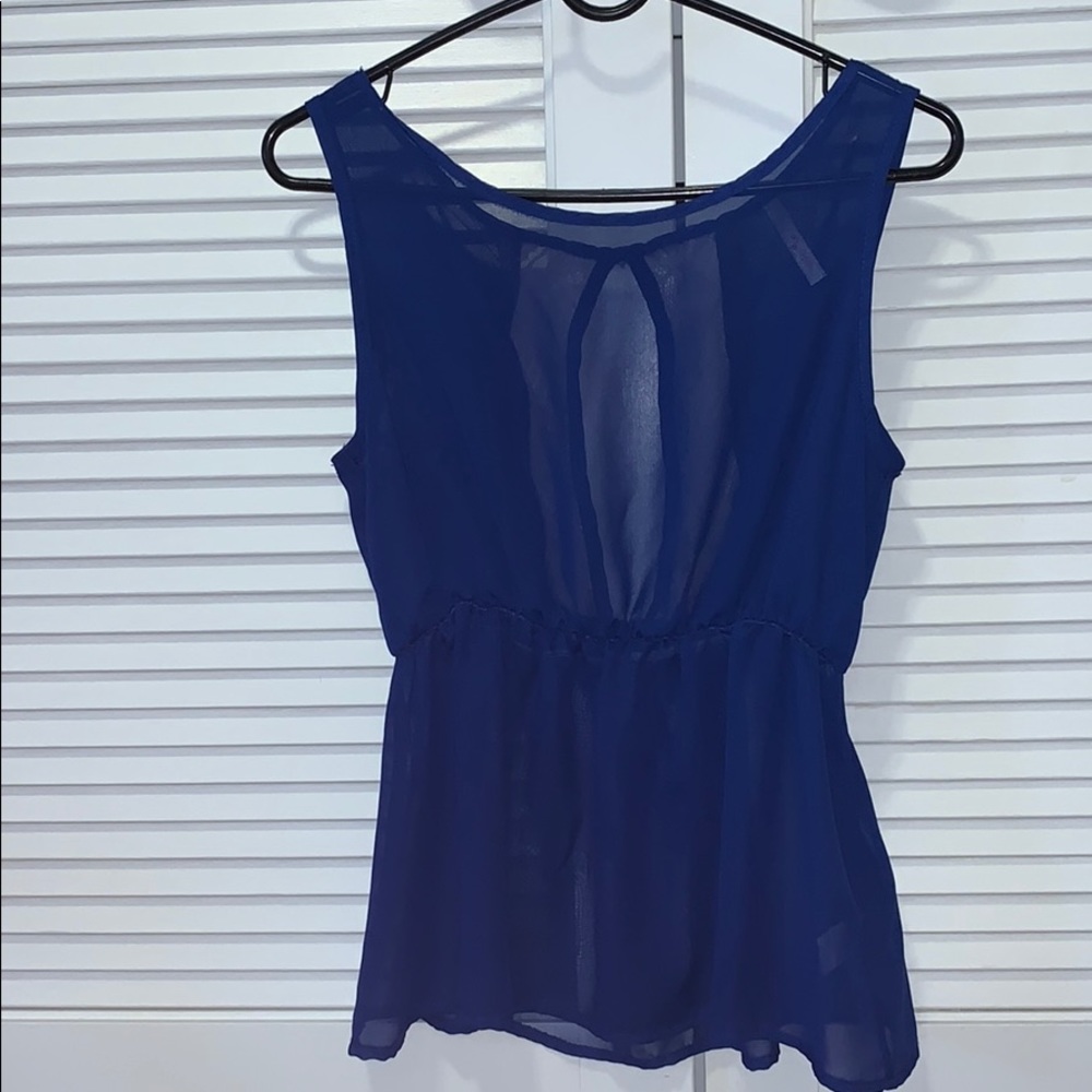 See Through Blouse with Lace Back